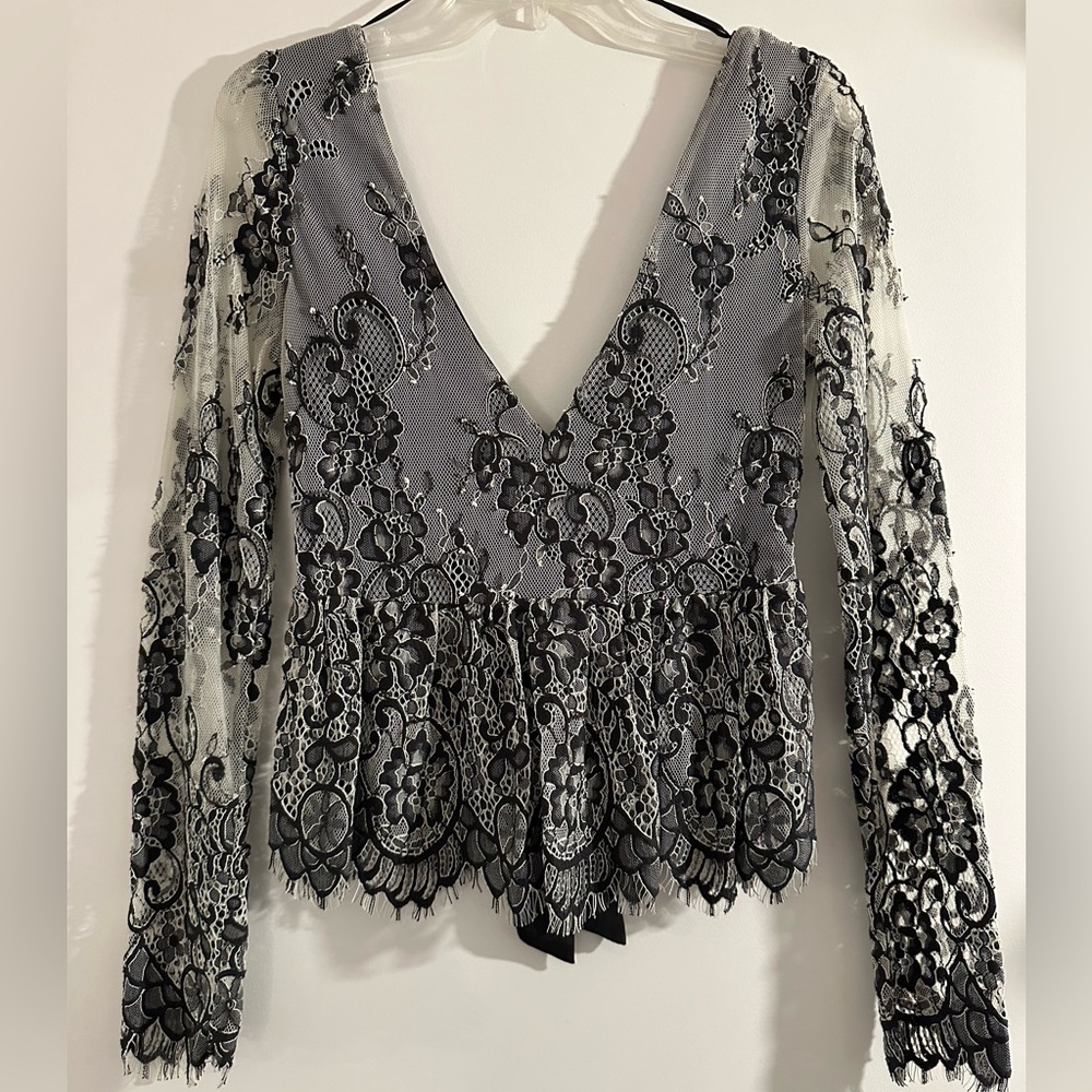 Lace top shop blouse